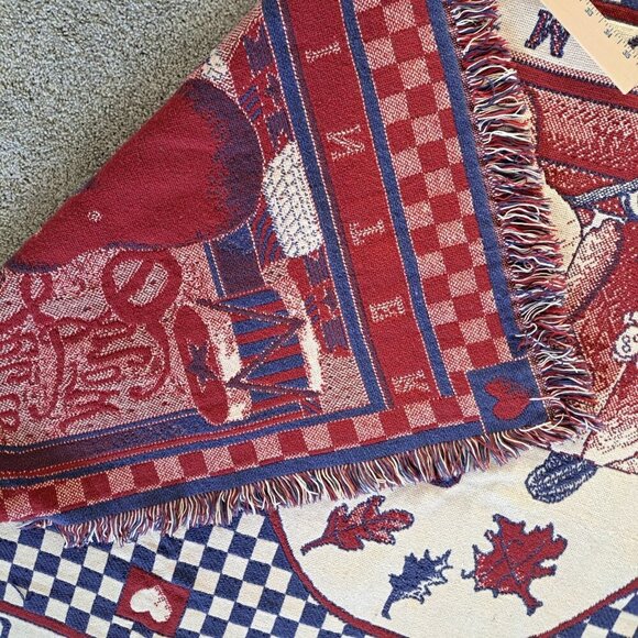 Vintage Howard Design Tapestry Throw Blanket All 4 Seasons Bunny Bear Snowman - Picture 8 of 9